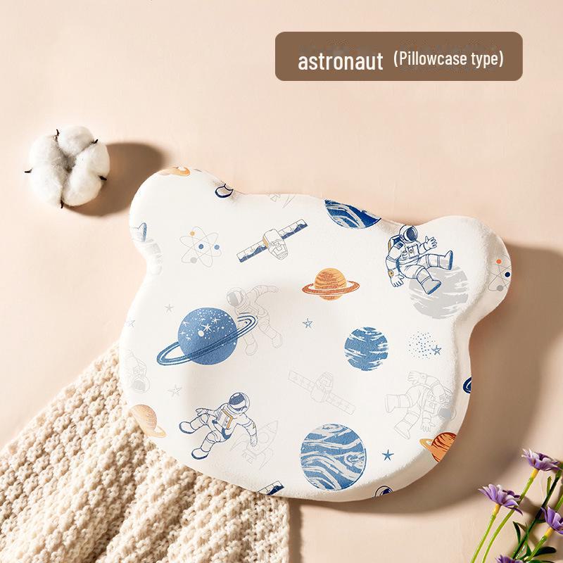 "Baby Memory Foam Pillow: Washable Silicone, 0-1 Years, Round Head Support"