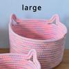 Desktop Storage Sets Cat Ear Organizer Cosmetic Snacks Sundry Keys Woven Storage Basket