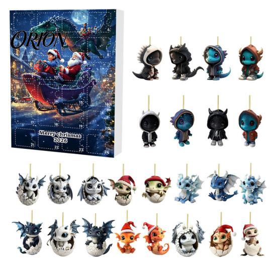 Exquisite Christmas Gift Box Dragon Advent Calendars 2026, 24 Days Countdown Calendar with Acrylic Hanging Ornaments Ornaments, Collectible