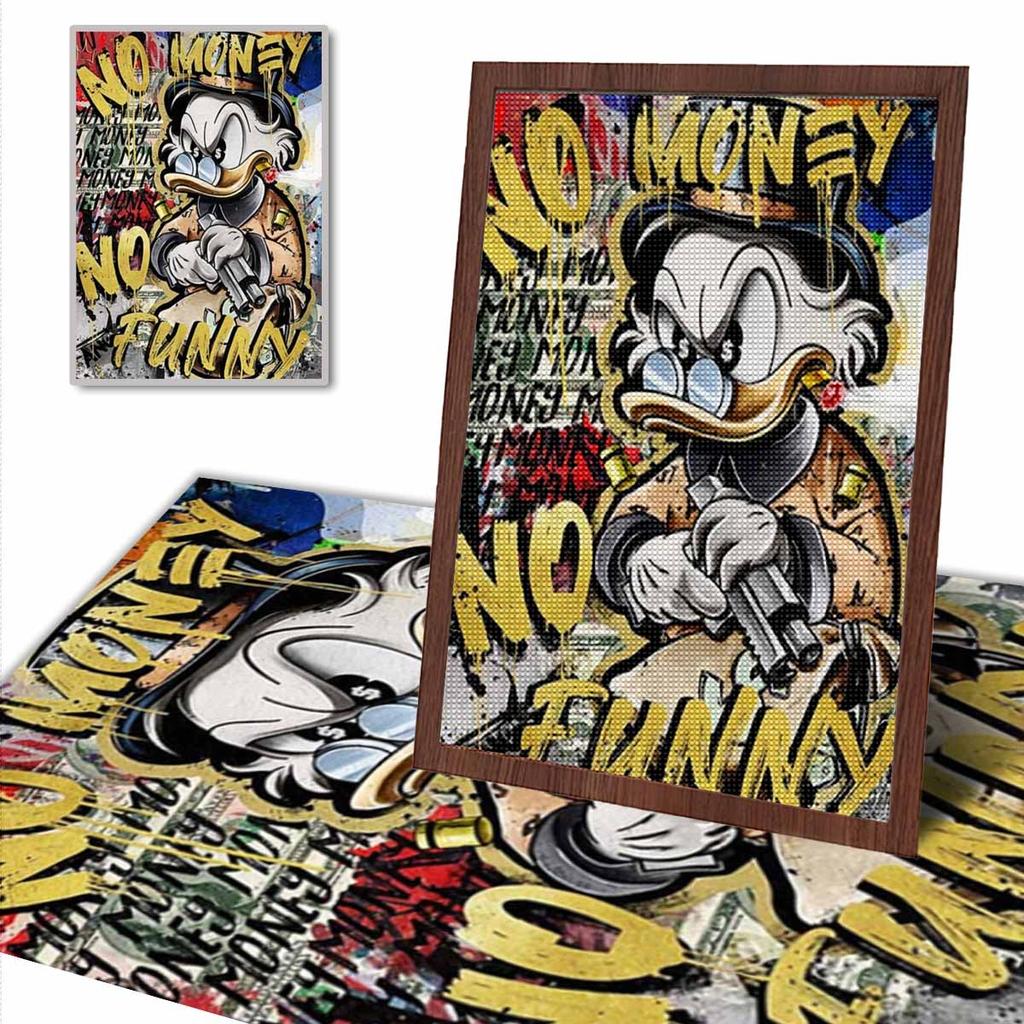 5D DIY Diamond Art Painting Kits for Adults, Violent Donald Duck Full Round Crystal Diamond Kits for Beginner for Home Wall Decorate