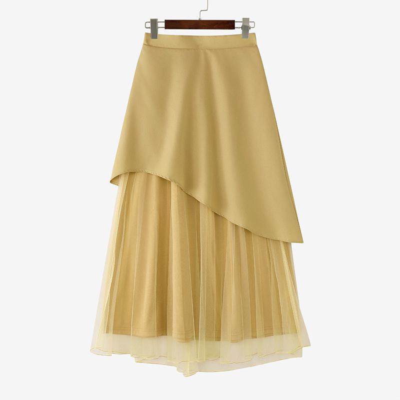 

ZANZEA Женские летние повседневные юбки свободного кроя с сетчатыми вставками 5XL хаки