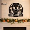 Entrance Door Ornament Skull Metal Sign, Gothic Spooky Skeleton Head Hanging Wall Decor Art for Man Cave, Bar, Bedroom, Garage, Office, Home