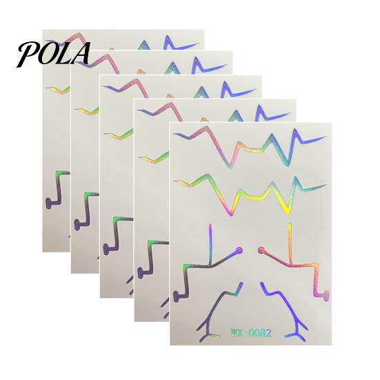 5 Sheets Holographic Lightning Tattoos, Waterproof Flash Temporary Stickers, Full Color Body Art for Festival Party Sale Goods