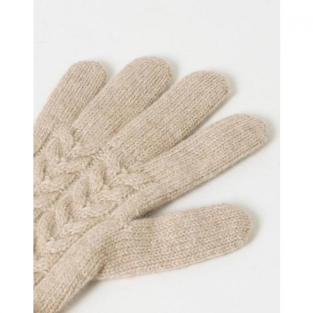 Daks Beige Cashmere Gloves With Embroidery Dcgv1f289i2