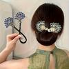 Elegant Peacock Bun Styling Tool French Twist Hairpin with Rhinestone Embellishments Fashionable Hair Additions for Women