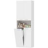 174 Cm High Bathroom Cabinet with Fold-out Laundry Basket and Soft-Close Doors, White