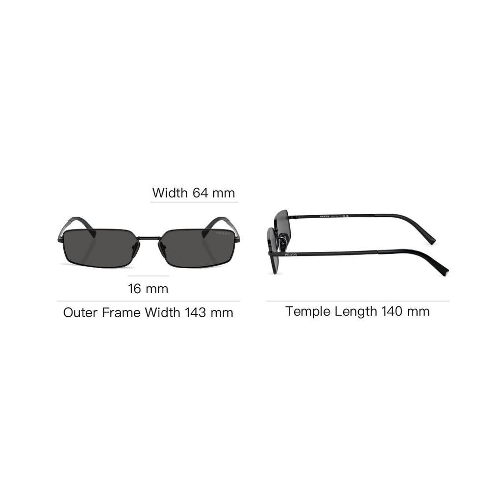 Prada Square Sunglasses With Logo Design Women Sunglasses Black SPRA601AB5S0
