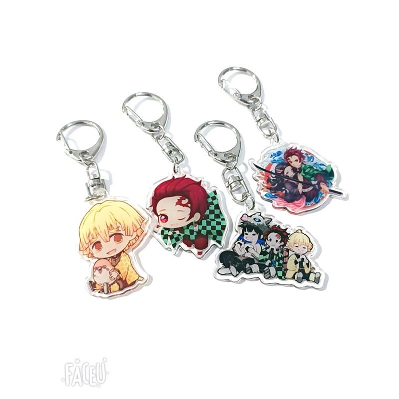 Anime Keychains Keychain Demon Slayer Kimetsu No Yaiba Acrylic Key Ring Cute Funny Cartoon for Friends