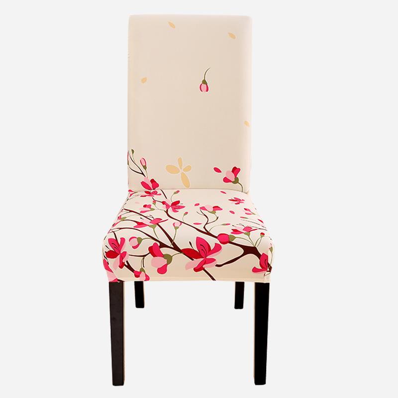 Printed Chair Cover Elastic Kitchen Seat Cover Stretch Spandex Chair Covers For Dining Room Wedding El Banquet Washable 1Pc