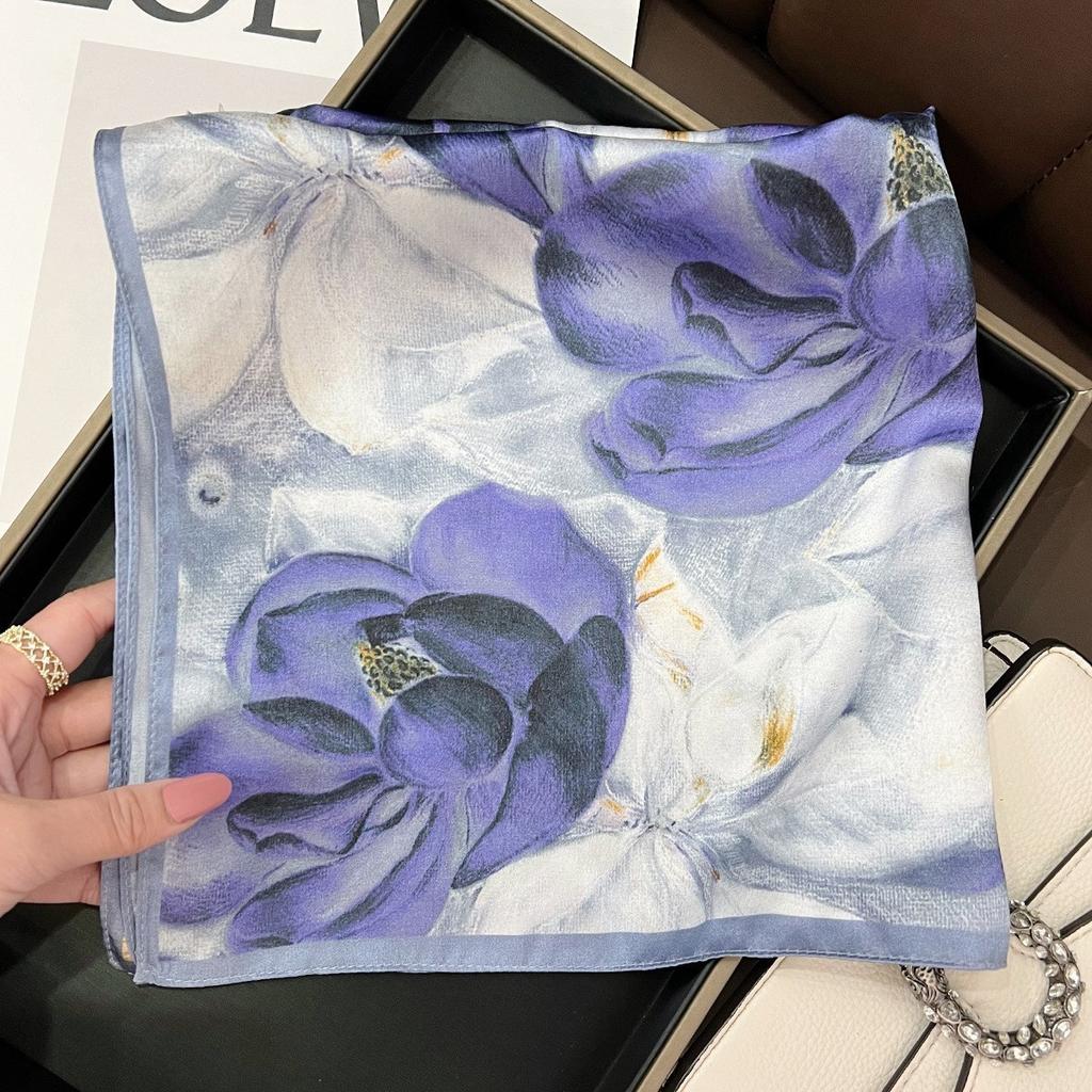 New 100% Natural Real Silk Scarf Fashion Lady Foulard Female Bandana Scarves  Women Hijab Shawl Wraps Square Neckerchief