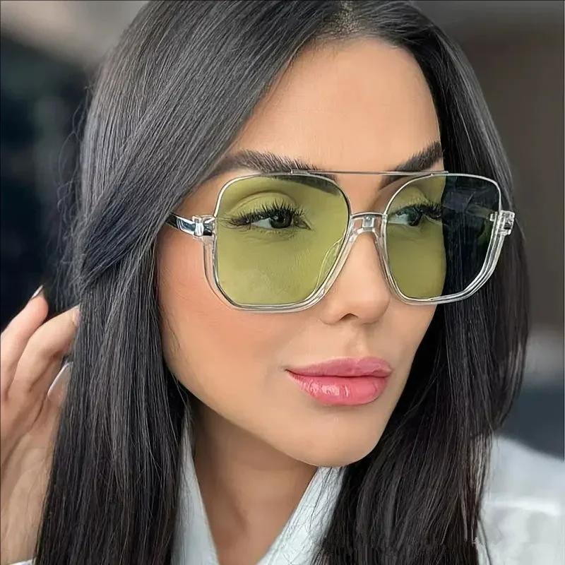 Neue Vintage Übertriebene Quadratische Sonnenbrille UV400 Schutz Trendiges Marken Design für Männer Frauen