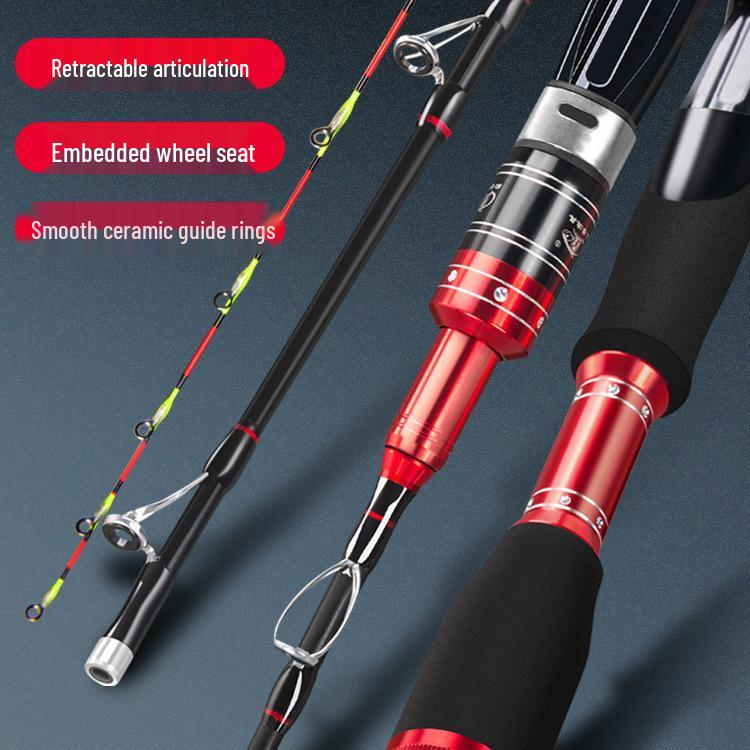 Luminous Telescopic Half-Titanium Bridge Fishing Rod with Soft Tip