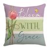Spring New Pillow Printed Pillow Linen Sofa Letter Plant Flower Cushion Cover