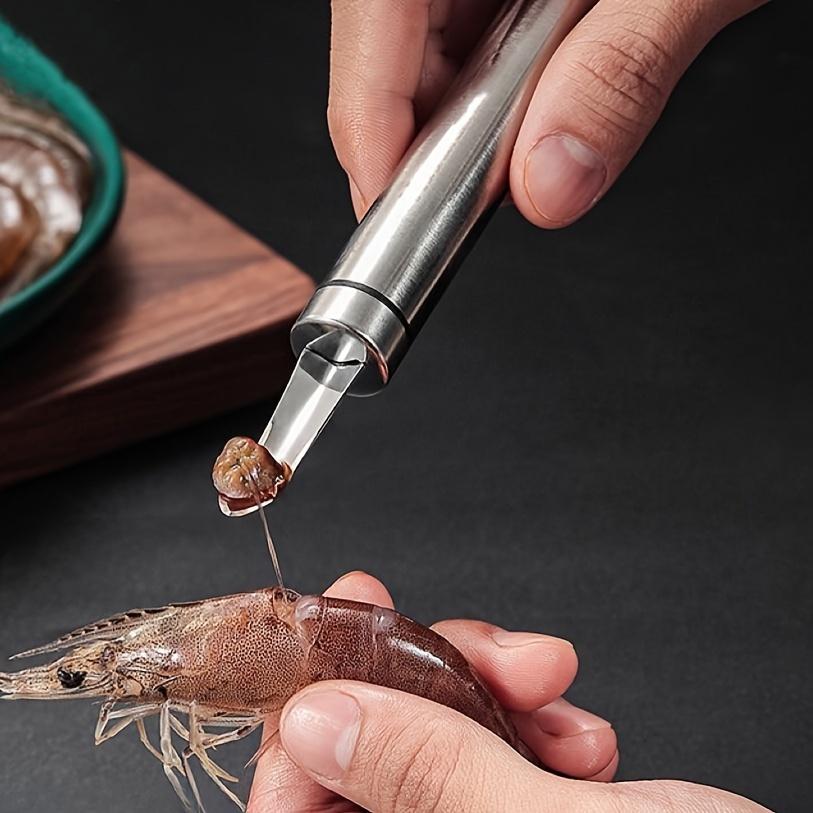 Narzędzie do obierania krewetek ze stali nierdzewnej - Ergonomiczny uchwyt, Przyrząd do usuwania skorupiaków, Nóż do czyszczenia krewetek, Kuchenny gadżet do usuwania mięsa