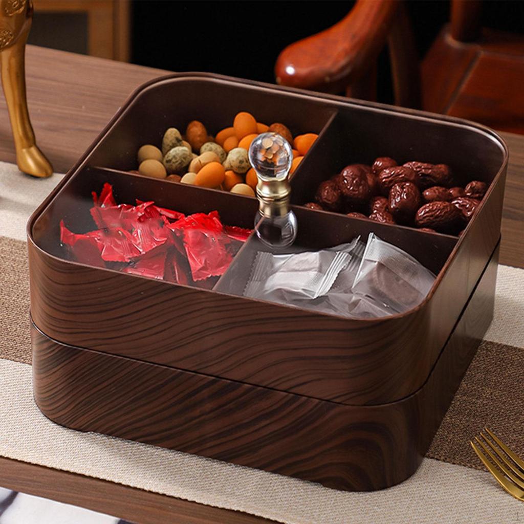 Divided Serving Tray Candy And Dry 2 Tier Decorative Storage for Sweets,