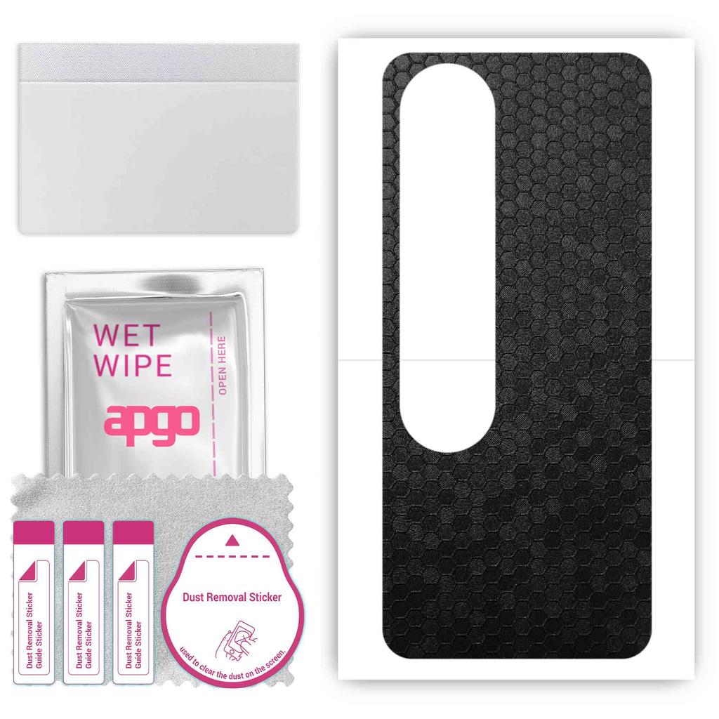 apgo Protective Skin Sticker for the back compatible with Oppo A58 4G, Wrap Film, Foil, Vinyl - Pattern Black Honeycomb