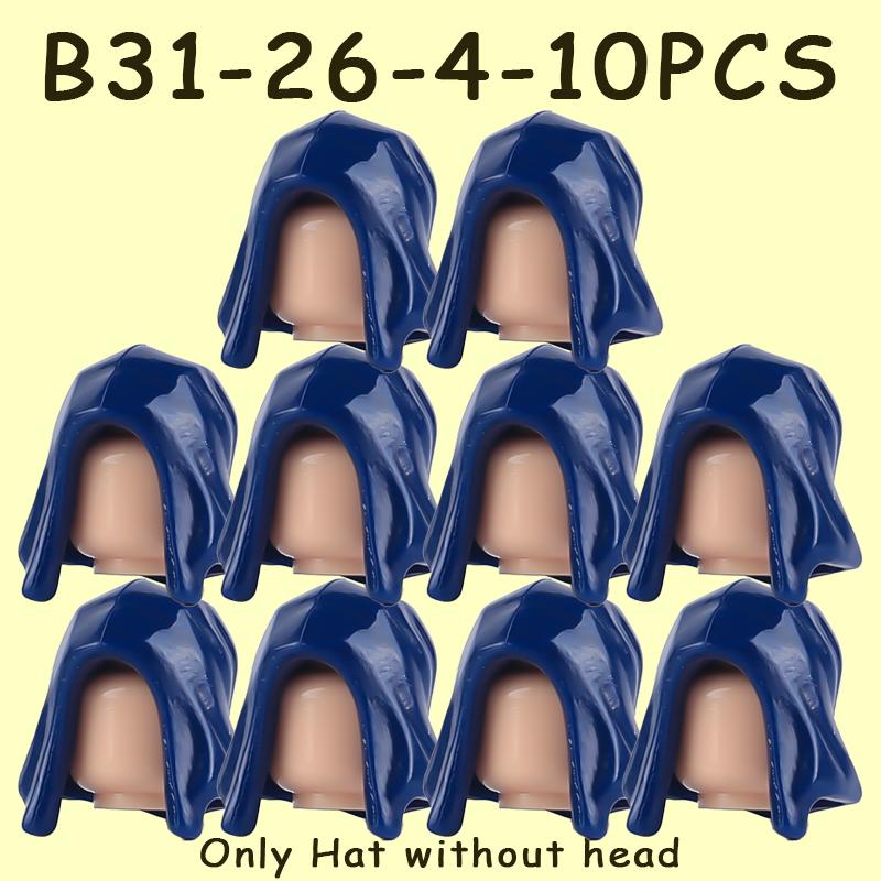 MOC Medieval Military Castle Soldier Figures Helmets Series Building Blocks Knights Accessories Warrior Hat  Bricks Toys Gifts