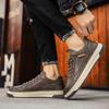 2022 Neue Herrenschuhe Koreanische Version Trend Lässige Lederpaneel-Schuhe Herren Sport Low-Top Runde Zehenpartie Schnürschuhe Trendschuhe