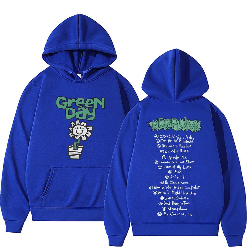 Punková kapela Green Day Kerplunk Grafická mikina s kapucí Vintage ležérní fleecová mikina Pánská Dámská Gotický rock Retro Oversized mikiny s kapucí