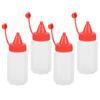 4 pcs Mini Condiment Squeeze Bottles Small Size Portable Oil Dispenser For Salad Dressing Mustard Ketchup Sauce Camping Kitchen