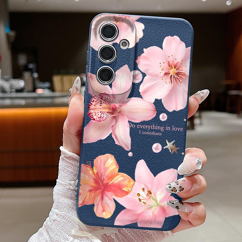 

Чохол для телефону з квітковим візерунком для Samsung Galaxy A56 A16 A17 A36 A26 A55 A15 A25 A54 5G S25 S24 S22 Ultra S24 S23 FE М яка TPU кришка Samsung Galaxy A52 / A52S синій