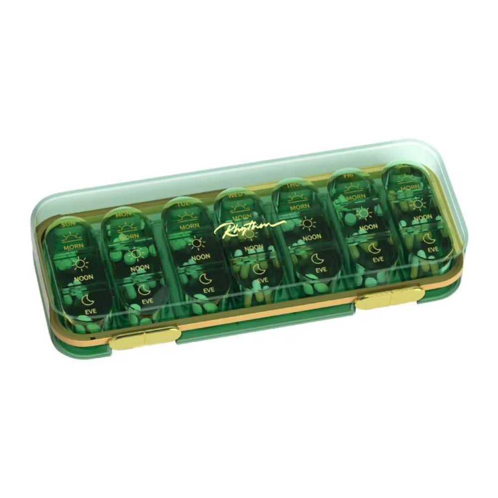 Large Capacity Weekly Pill  Case Visual Large Compartment Pill Dispenser  Outdoor