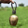 Handgefertigte Antike Om-Glocke mit Lederband, 5 Zoll Vintage Wandbehang-Dekor für Gartenharmonie und spirituelles Ambiente