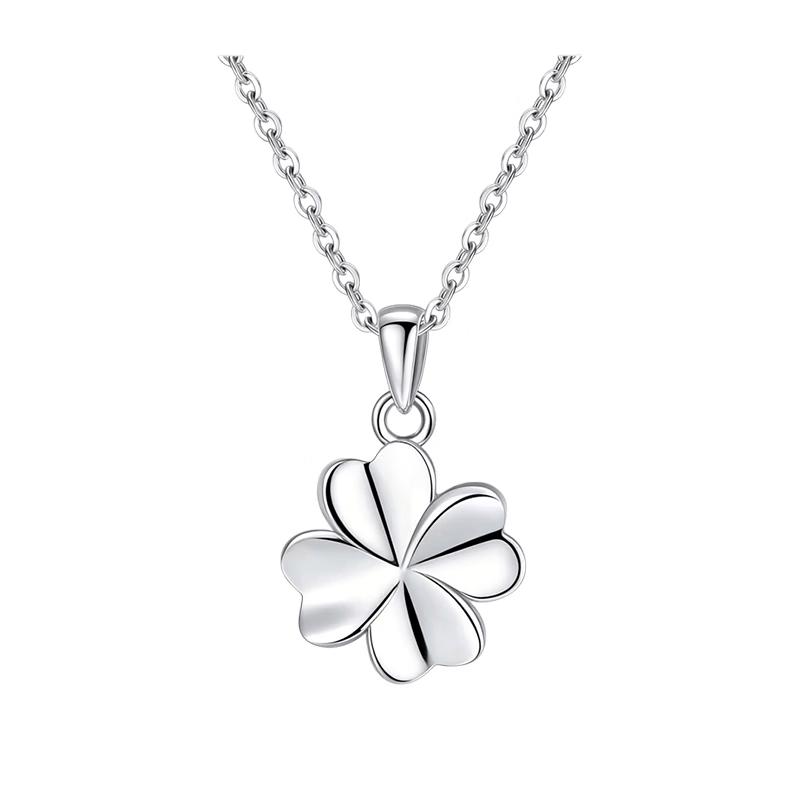 Chow Baifu Four-leaf Clover Sterling Silver Necklace