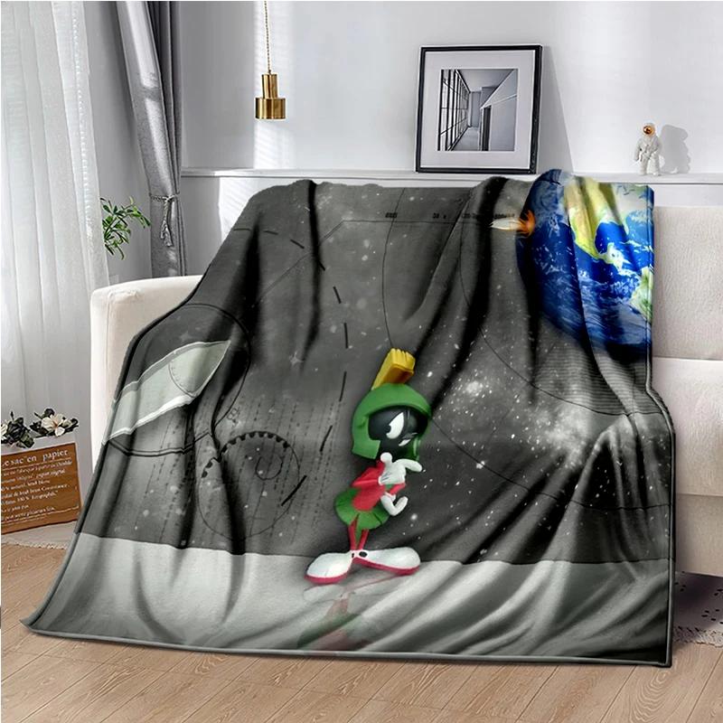 Marvin The Martian Animal Funny Throws Blanket Hiking Picnic Super Soft Quilt Bed Thermal Kawaii Flannel Blanket birthday gift