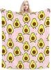 Süße Cartoon-Avocado-Musterdecke Lustige Avocado Weiche Gemütliche Überwurfdecke für Sofa Couch Bett Nickerchen Warmes Geschenk für Kinder Alle Jahreszeiten