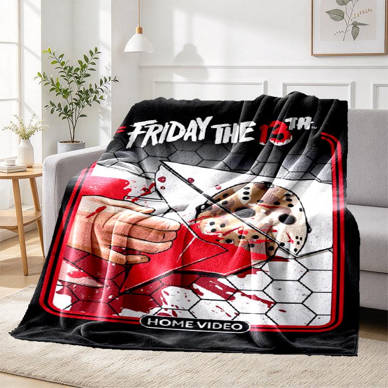 Jason Voorhees Pattern Blanket for Home Decoration, Bed, Sofa, Car Travel, Camping, Suitable for All Seasons, Birthday Christmas Gift