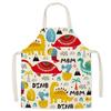 Cartoon Print Oil-Proof Parent-Child Kitchen Apron, Sleeveless Neck-Hanging Style