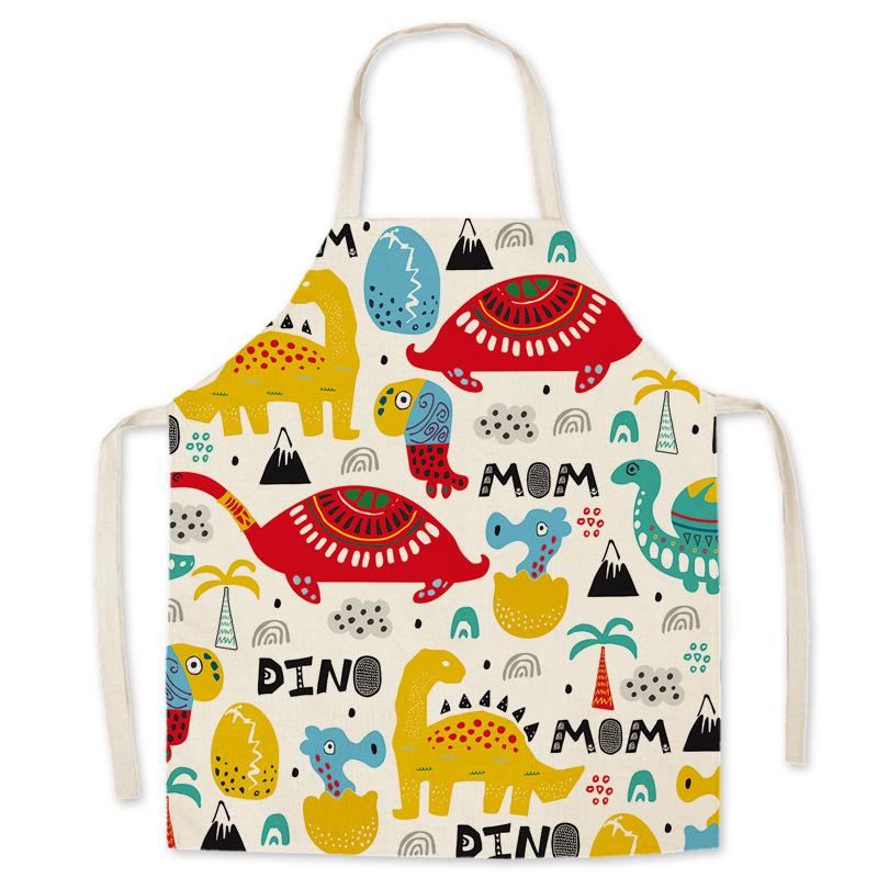 Cartoon Print Oil-Proof Parent-Child Kitchen Apron, Sleeveless Neck-Hanging Style