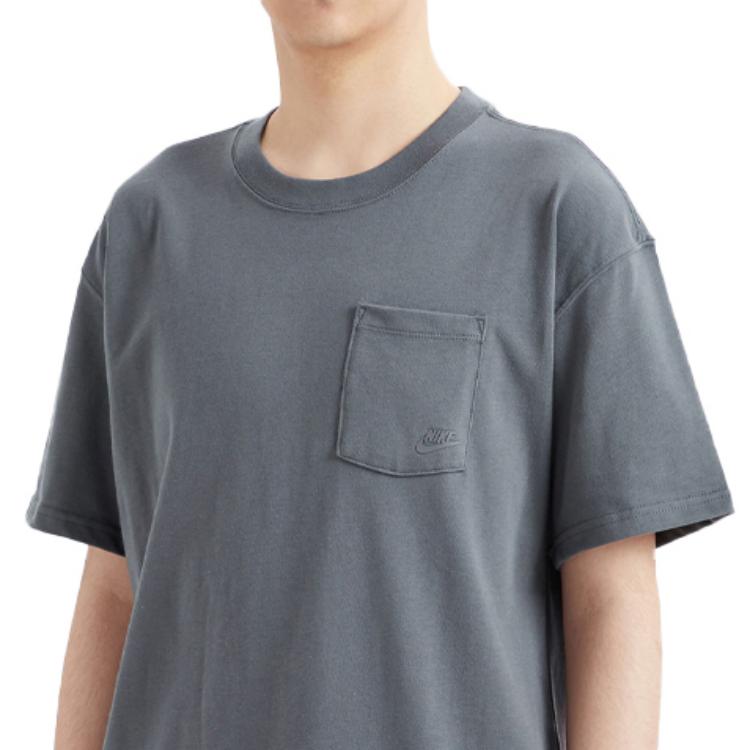 Nike T Shirts Men's Gray Crew Neck Moderate Straight Fit DD0500-060