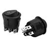 AC 6 Pin 2 Position ON/Off Power Switch Round Rocker Power Switch Black Button for Car Boat Rocker Switch Toggle KCD1-206