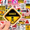 10/30/50/100pcs Warning Danger Banning Stickers Graffiti Waterproof Decals DIY Guitar Luggage Funny Cartoon Sticker