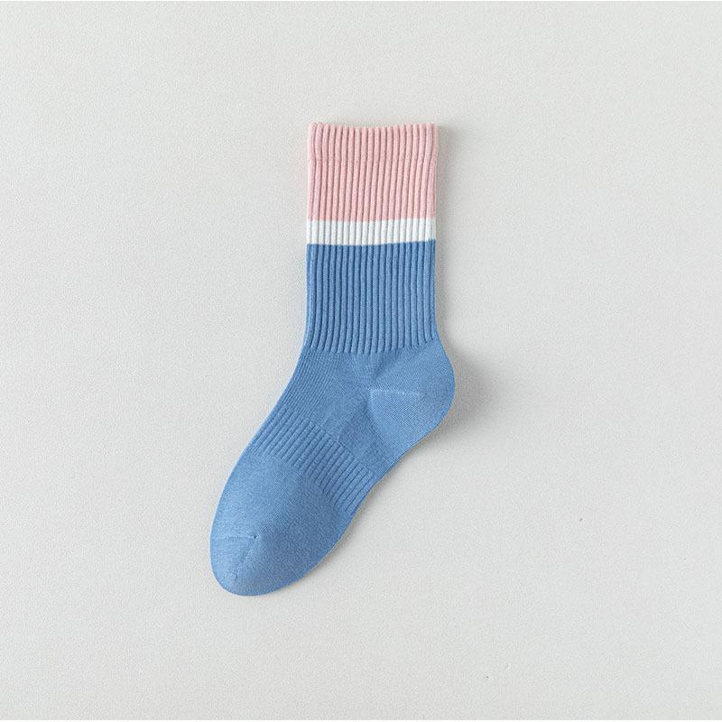 Women's Spring and Autumn Match Color All Kinds of Suction Sweat Breathable Boneless Sports Tube Cotton Socks