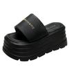 Platform beach slippers women's 2025 summer new casual outer wear sandals muffin one-word high heel