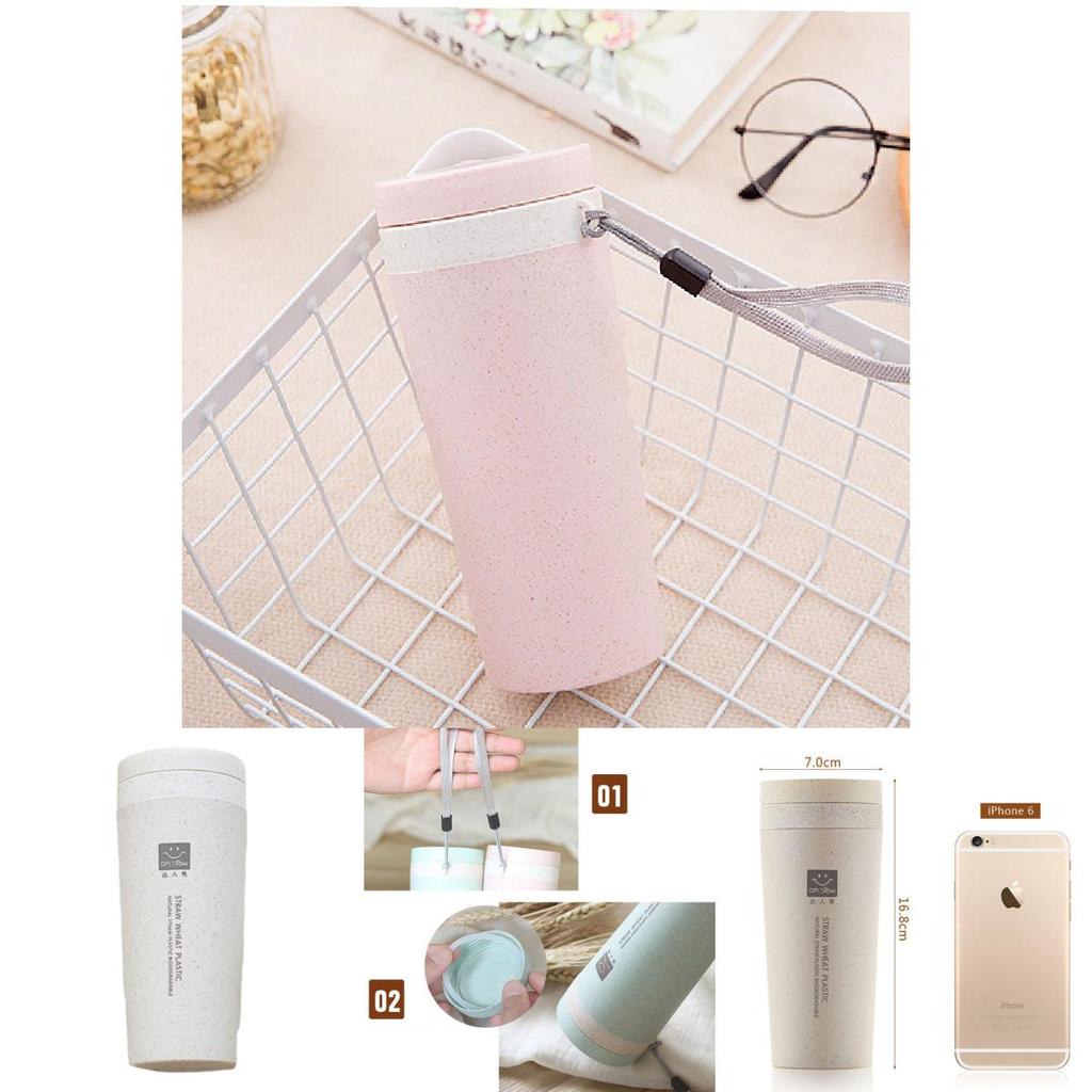 Kreativer und praktischer doppelwandiger isolierter Becher aus Weizenstroh für verschiedene Anlässe