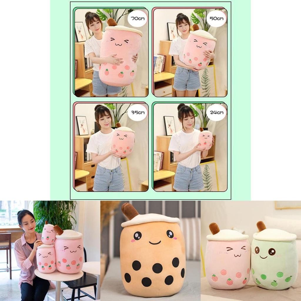 Adorable Bubble Tea Boba Cup Plush Pillow Cushion For Cozy Softness In 4 Sizes
