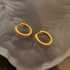 Fashion Simple Geometric Round Ear Buckle Retro Niche Green Zircon Earrings Personalized New Earrings