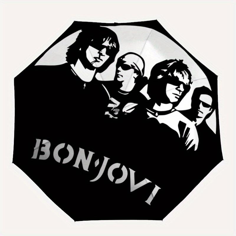 

1pc Bon Jovi Auto Umbrella - 8-Rib Foldable Design, Outdoor Adventures, and Family Celebrations, Durable Canopy Material y250827156