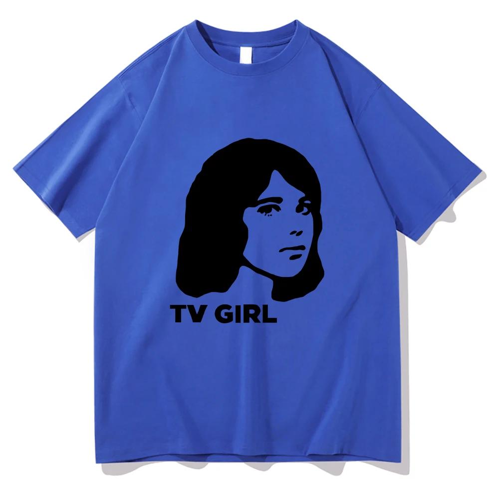 Summer Men's TV GIRL Band Printed T-shirt, 100% Pure Cotton Cartoon Harajuku Comfortable Clothing Top