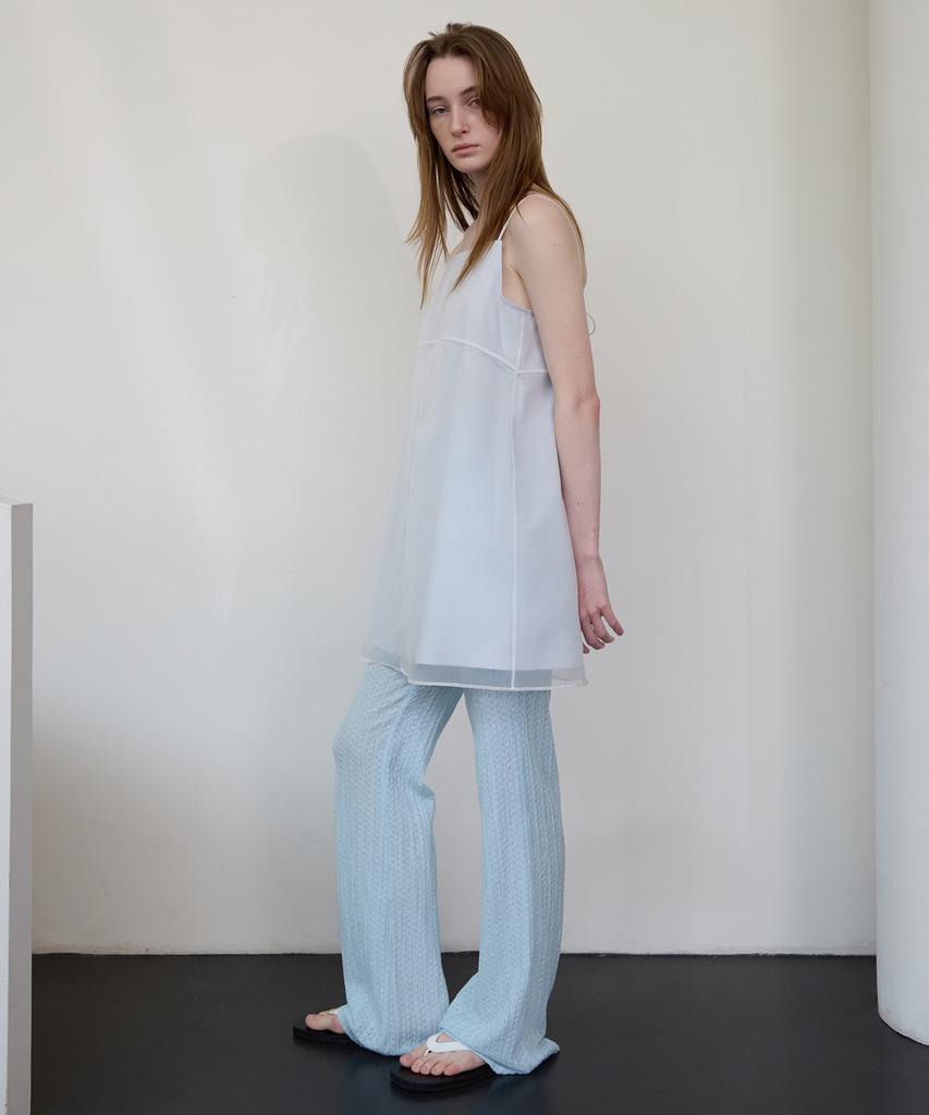 Leuba Eyelet Layered Pants - Clear Sky-Blue