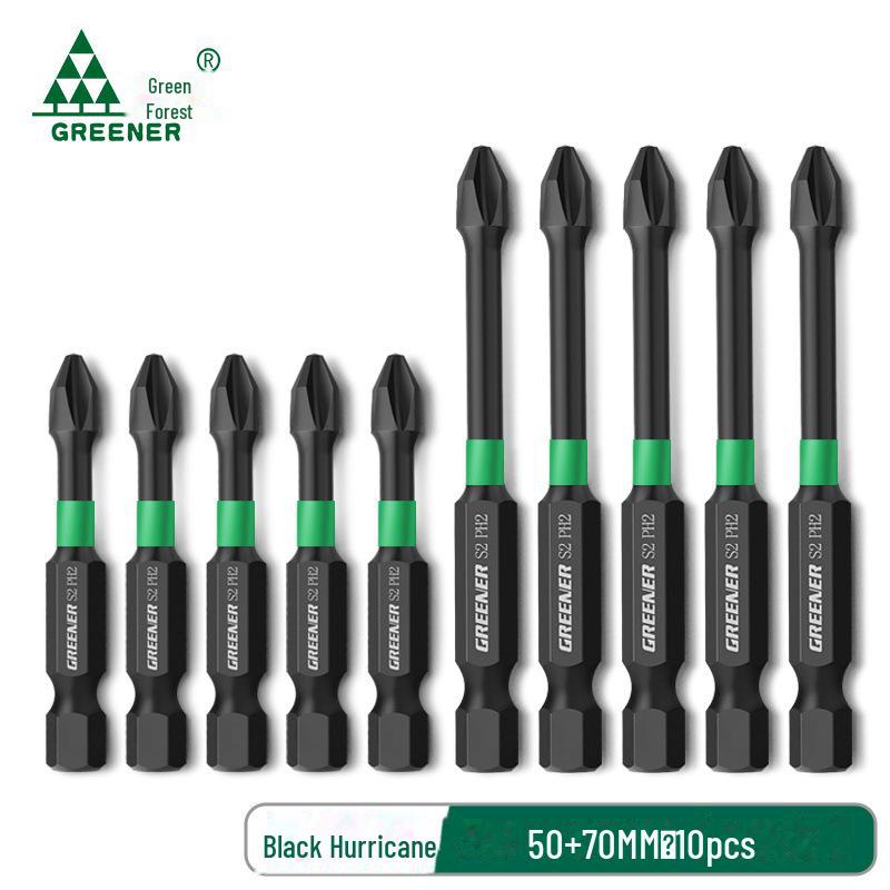 Green Forest High-Impact Magnetic Cross Hand Drill Set with German-Imported Screwdriver Bits