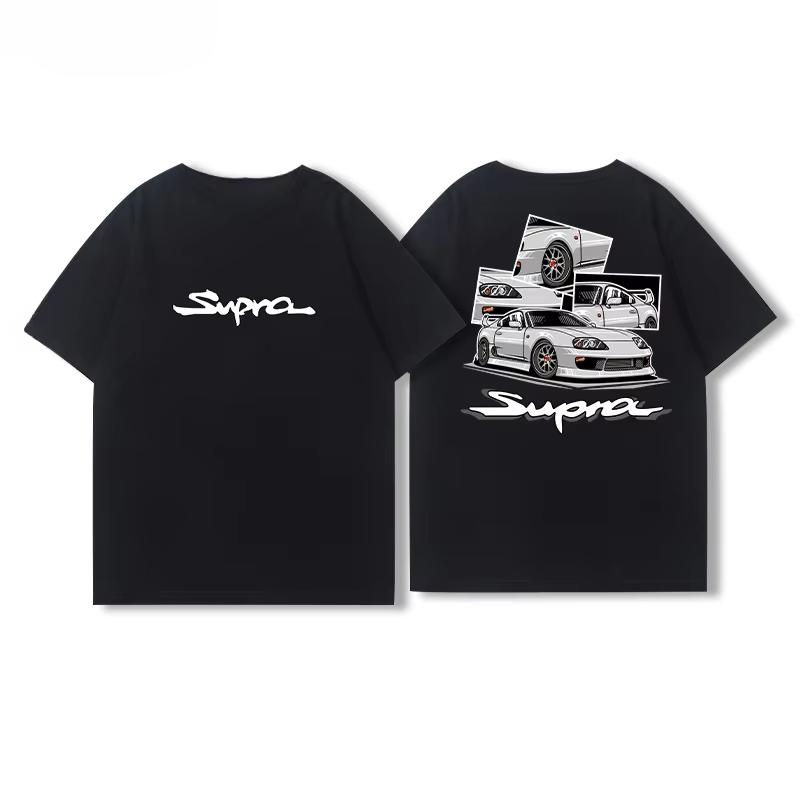 Car JDM Modified Car Supra Bull Demon King Retro Graphic T-shirt Men's Clothes Breathable Men's and Women's Motorcycle T-shirts
