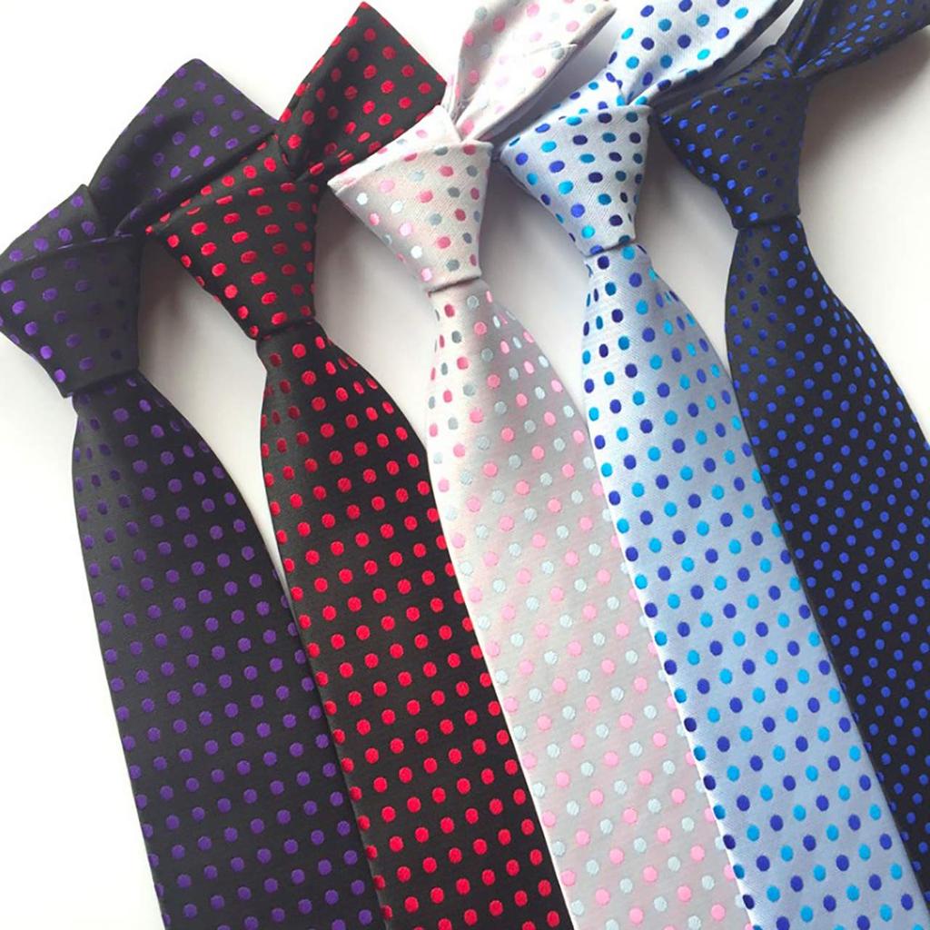 WHITE FANG Tie, Polka Dots and Solid Colors, Suit, Business, Casual, Popular, Stylish, Men's, NC022 (02: Red)