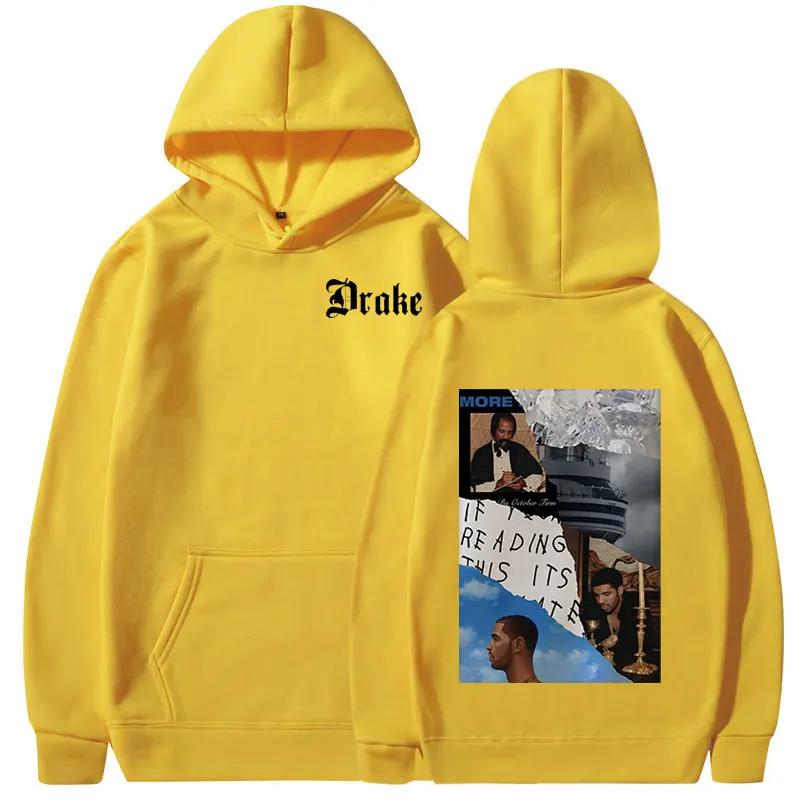 Rapper Drake Music Album Cover Graphic Hoodies Men's Fashion Hip Hop Vintage Sweatshirts Autumn/Winter Fleece Warm Pullovers Y2k