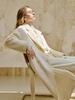 Fan Si Lan En Diamond Draped White Double-Sided Wool Coat for Women - Autumn/Winter Woolen Jacket
