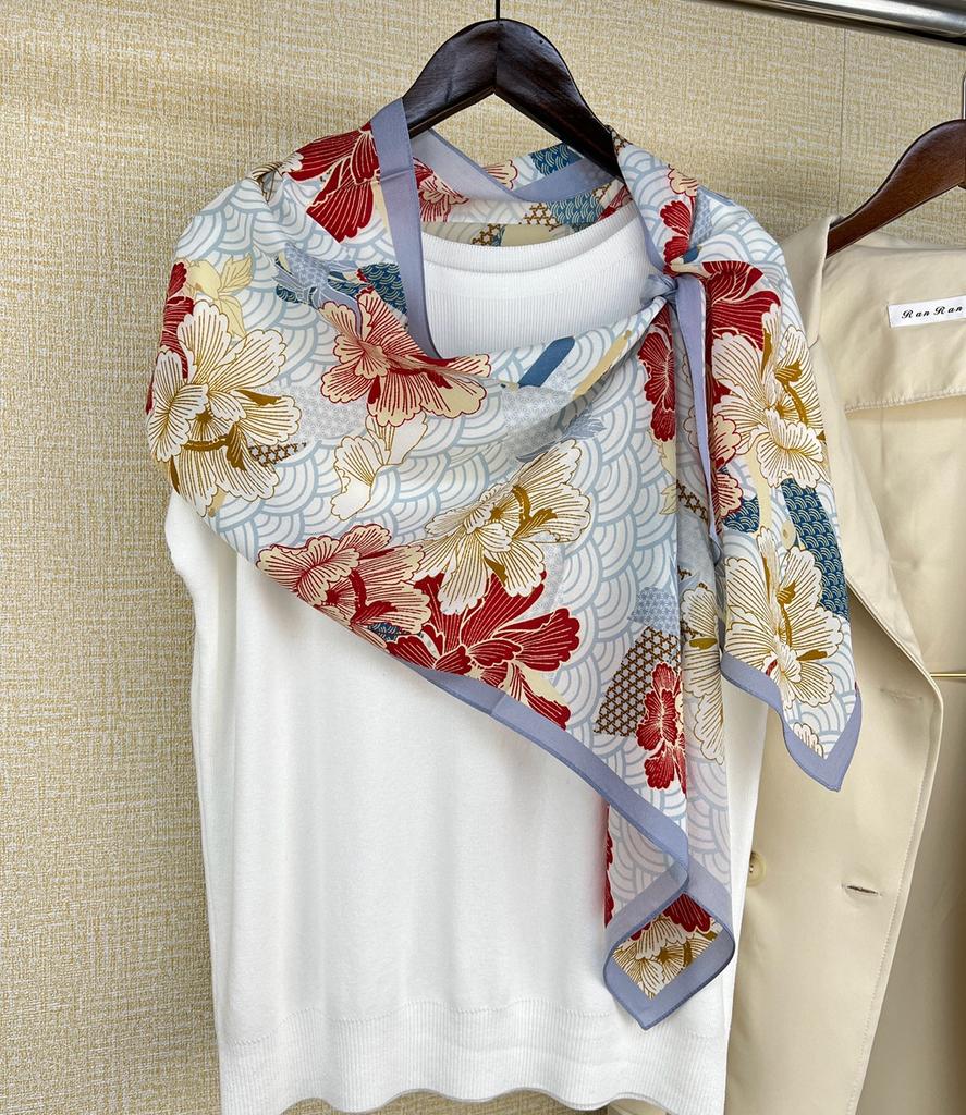 Silk Scarf Women'S Silk Mulberry Silk Spring And Autumn Summer Versatile Scarf With Mother Sunscreen Thin Shawl